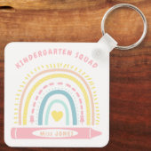 Kleuterschool Team Squad Leraar Terug naar School Sleutelhanger (Achterkant)