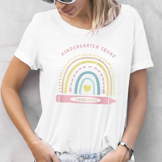 Kleuterschool Team Squad Leraar Terug naar School T-shirt