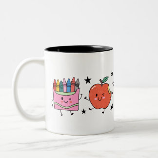 Kleuterschool Terug naar school Cute Doodle Tweekleurige Koffiemok