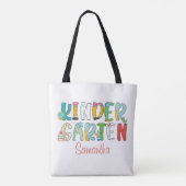 Kleuterschool Terug naar School gepersonaliseerd s Tote Bag (Achterkant)