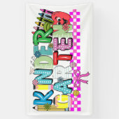 Kleuterschool typografie  spandoek (Verticaal)