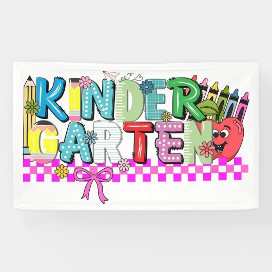 Kleuterschool typografie  spandoek (Horizontaal)