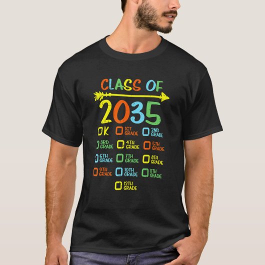 kleuterschool van 2035, eerste dag van het schoolo t-shirt (Voorkant)