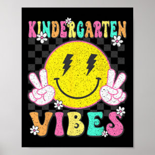 Kleuterschool Vibes Lachend Gezicht Terug naar Sch Poster