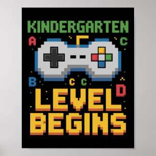 Kleuterschoolniveau begint videogamer Ck naar scho Poster