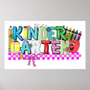 Kleuterschoolplezier & Leren – Whimsical Poster