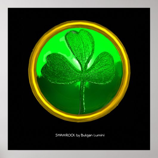 Kleverblad-detail van SAINT PATRICK'S CELTIC HEART Poster (Voorkant)