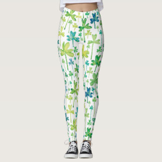 Kleverblad St. Patrick's Day Groen Witte Leggings