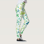Kleverblad St. Patrick's Day Groen Witte Leggings (Rechts)