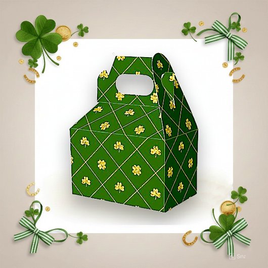 Klevergoud Glitter Groen Raster Bedankdoosjes