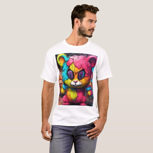 Kleverige Katten graffiti T - shirts (Voorkant volledig)
