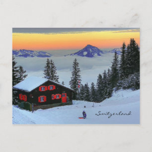 Klewenalp Zwitserland Ski Resort Swiss Alp Sunset Briefkaart