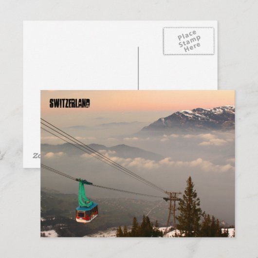 Klewenalp Zwitserland Ski Resort Swiss Alp Sunset Briefkaart (Voorkant / Achterkant)