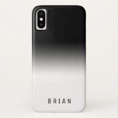 Kley COOL gradiënt zwart-wit gepersonaliseerd Case-Mate iPhone Case (Achterkant)