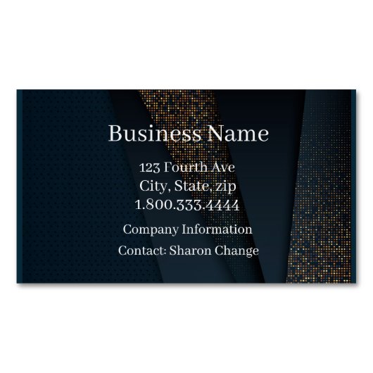 Kley donkerblauw Stadslicht Magnetisch Visitekaartje (Voorkant)