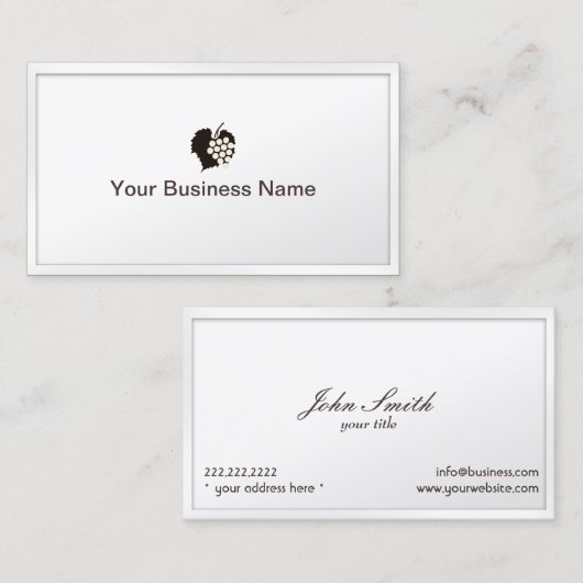 Kley White Border Grapes Winery Visitekaartje (Voorkant / Achterkant)