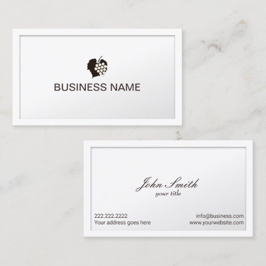 Kley White Border Grapes Winery Visitekaartje (Voorkant / Achterkant)