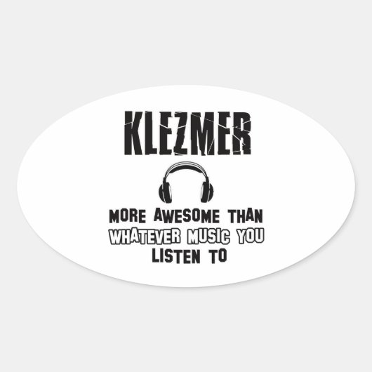 klezmer ontwerp ovale sticker (Voorkant)