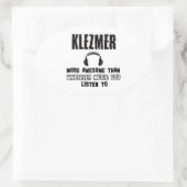 klezmer ontwerp ovale sticker (Tas)
