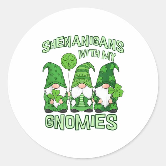 Klieren met kabouters St. Patrick's Day kabouter Ronde Sticker (Voorkant)