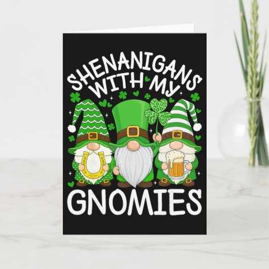 Klieren met mijn Gnomies St. Patrick's Dag Kaboute Kaart (Voorkant)