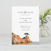 Klif Cypress Zonsondergang Big Sur Kust Bruiloft Save The Date (Staand voorkant)