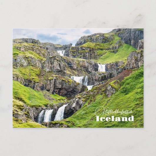 Klifbrekkufossar, IJsland Briefkaart (Voorkant)