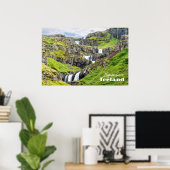 Klifbrekkufossar, IJsland Poster (Thuiskantoor)