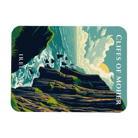 Kliffen van de kust van Moher Ireland Magneet (Horizontaal)
