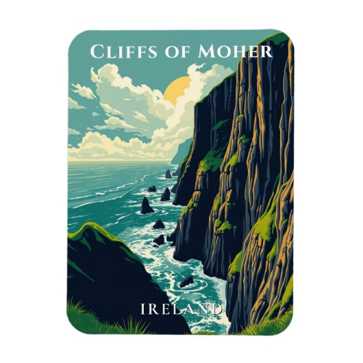 Kliffen van de kust van Moher Ireland Magneet (Verticaal)
