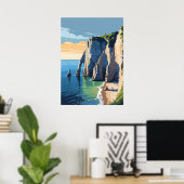 Kliffen van Étretat Art Poster (Thuiskantoor)