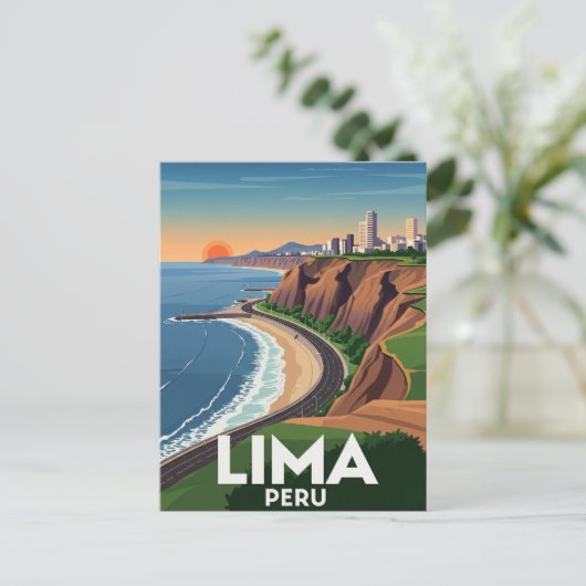Kliffen van Lima Peru Reizen Briefkaart (Staand voorkant)