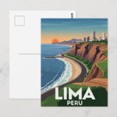 Kliffen van Lima Peru Reizen Briefkaart (Voorkant / Achterkant)