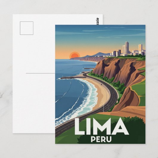 Kliffen van Lima Peru Reizen Briefkaart (Voorkant / Achterkant)