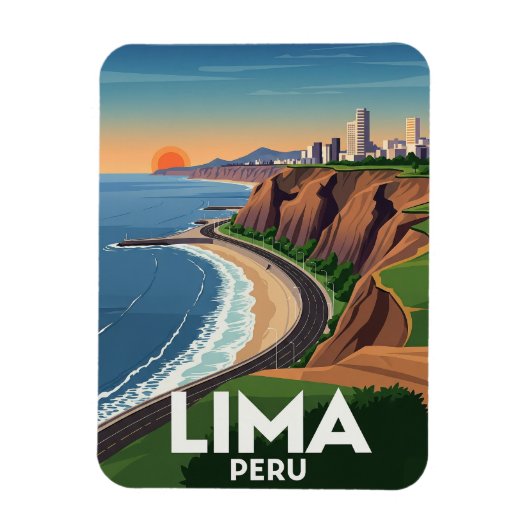 Kliffen van Lima Peru Reizen Magneet (Verticaal)