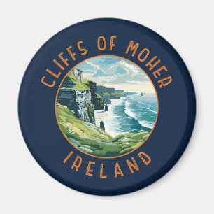 Kliffen van Moeder Ierland Retro Distress Circle Magneet