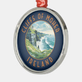 Kliffen van Moeder Ierland Retro Distress Circle Metalen Ornament (Links)