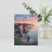Kliffen van Moeder zonsondergang Briefkaart (Staand voorkant)