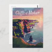 Kliffen van Moeder zonsondergang Briefkaart (Voorkant / Achterkant)