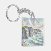 Kliffen van Moher, Ierland & Quote Sleutelhanger (Voorkant Links)