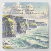 Kliffen van Moher, Ierland & Quote Stenen Onderzetter (Voorkant)