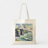 Kliffen van Moher, Ierland & Quote Tote Bag (Achterkant)