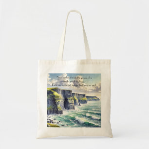 Kliffen van Moher, Ierland & Quote Tote Bag