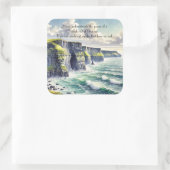 Kliffen van Moher, Ierland & Quote Vierkante Sticker (Tas)