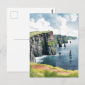 Kliffen van Moher, Ierland Schilderen Briefkaart (Voorkant / Achterkant)