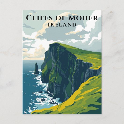 Kliffen van Moher Ireland Reizen Briefkaart (Voorkant)