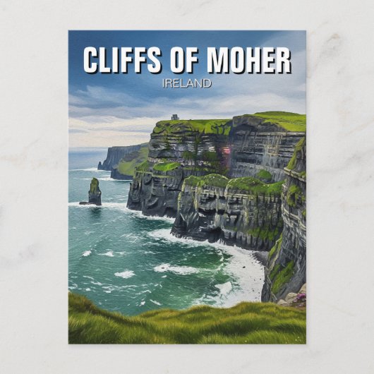 Kliffen van Moher Ireland Reizen Briefkaart (Voorkant)
