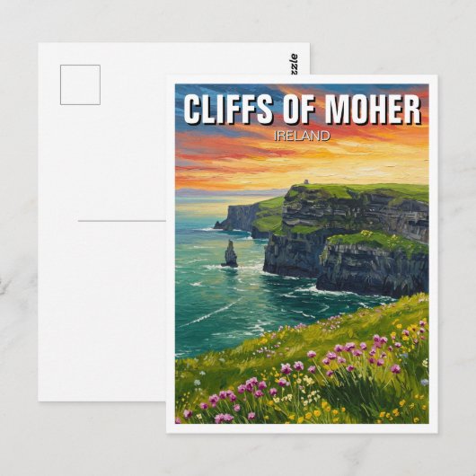 Kliffen van Moher Ireland Reizen Briefkaart (Voorkant / Achterkant)