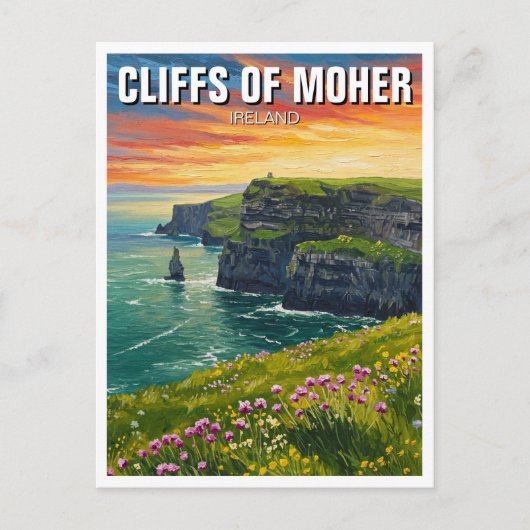 Kliffen van Moher Ireland Reizen Briefkaart (Voorkant)
