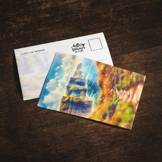 Kliffen van Moher Ireland Waterverf Briefkaart